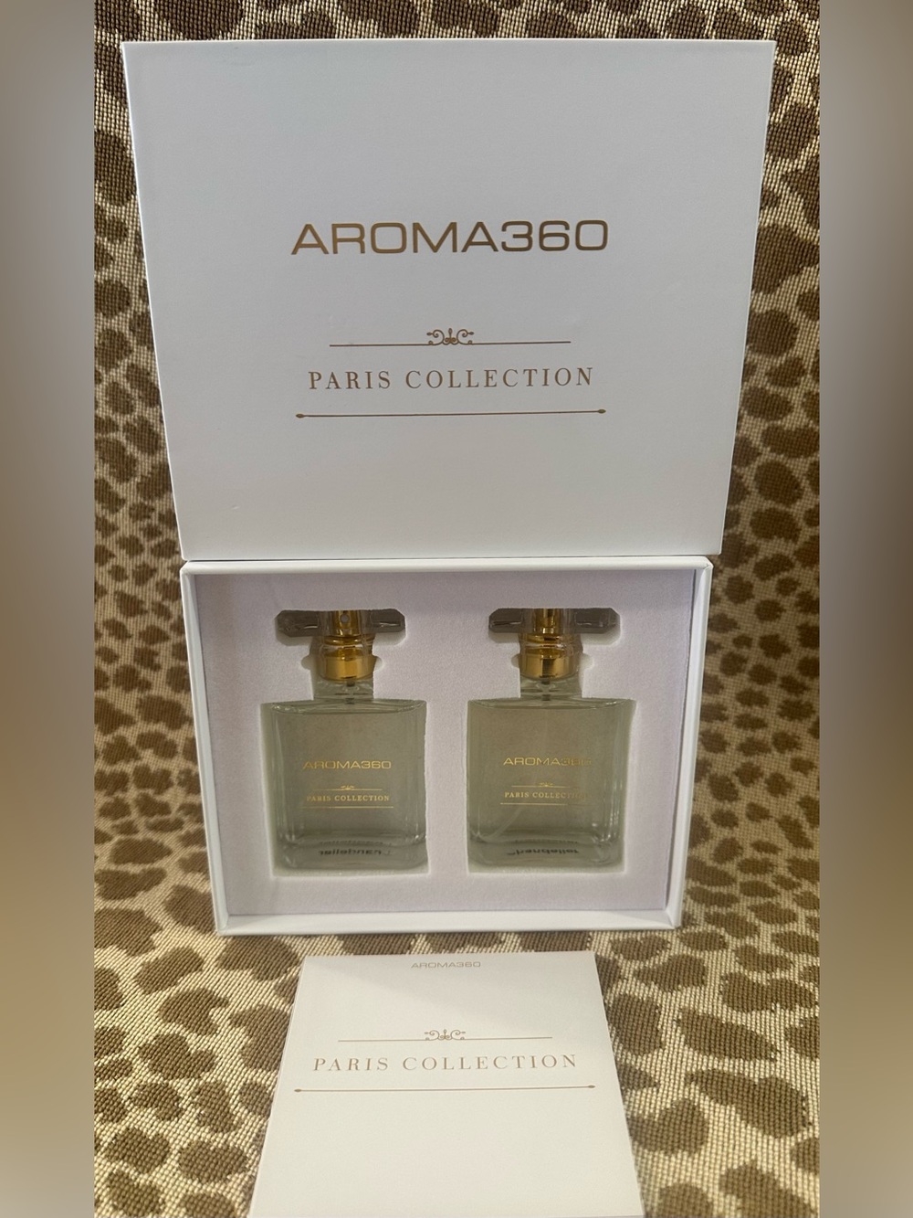 New In Box Aroma360 Paris Collection Room Spray Duo~Chandelier~50ml Each~$80